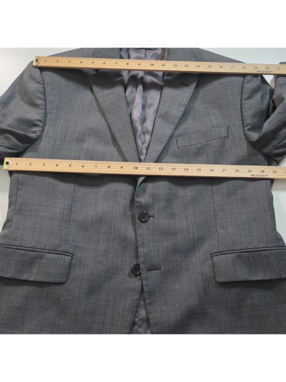 Ralph Lauren Blazer Men US 42S Gray Wool 2B 2V Lined SB Business Edgy Minimalist